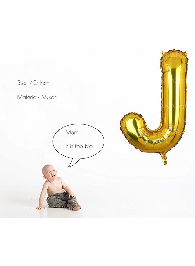 PARTY FUN Alphabet J Foil Balloon 40inch - Image 2