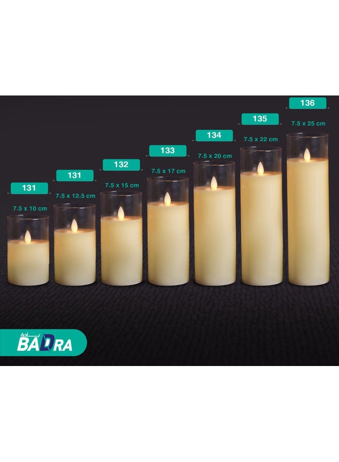 BADRA - Candle In Glass White 7.5x7.5x15cm - Image 1