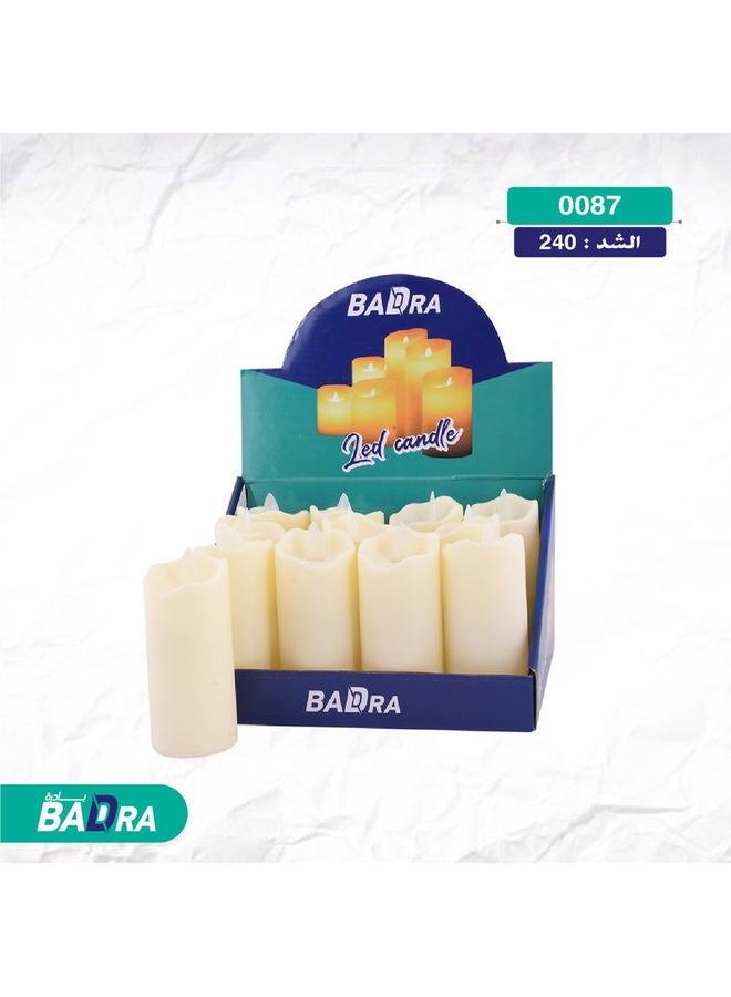 BADRA 12-Piece LED Candle White 5x5x11cm - Image 2
