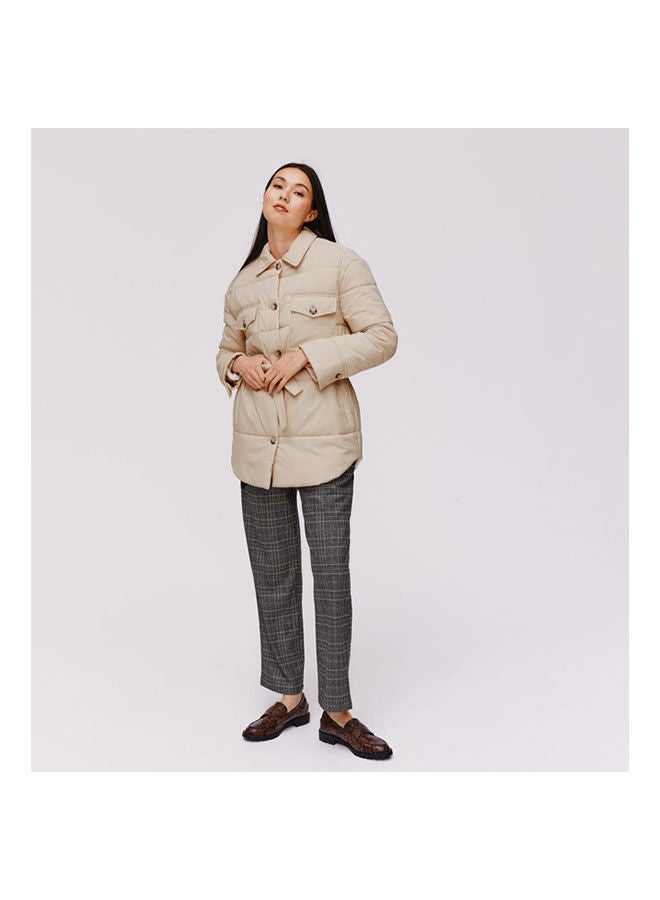 promod Belted Padded Jacket Cognac Brown  - Image 2