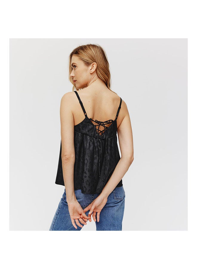 promod Silky Strappy Top Black - Image 2