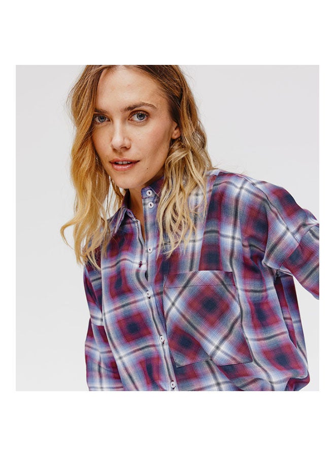 promod Oversized Cropped Shirt Multicolour - Image 2