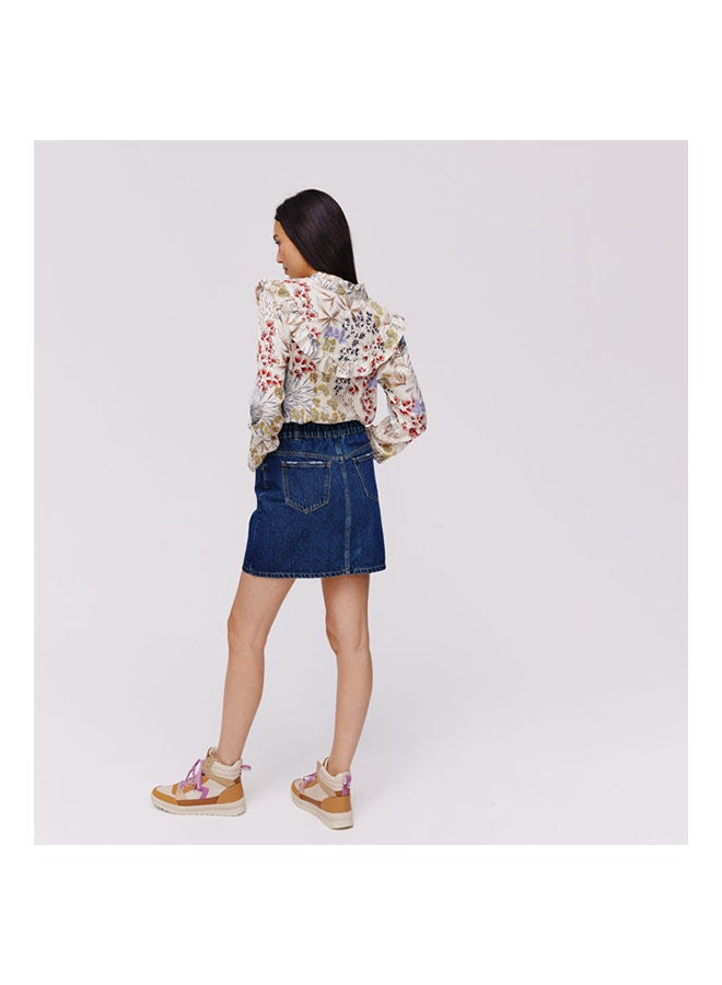 promod Short Denim Skirt Medium Denim  - Image 2