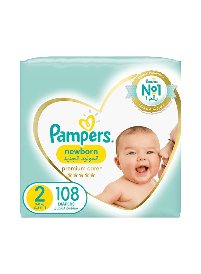 Pampers Premium Care Taped Diapers Size 2 Mega Pack 108 Count  - Image 1