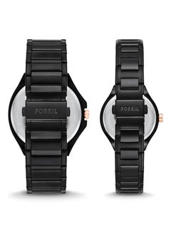 FOSSIL His And Her EVANSTON Chronograph Stainless Steel Wrist Watch BQ2645 - 45mm- Black  - Image 2