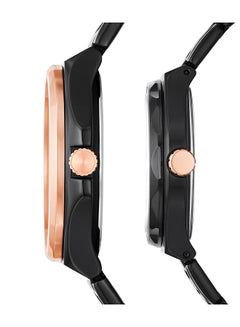 FOSSIL His And Her EVANSTON Chronograph Stainless Steel Wrist Watch BQ2645 - 45mm- Black  - Image 3