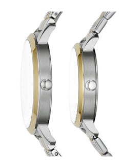 FOSSIL His And Her Lux Luther Stainless Steel Wrist Watch Gift Set - BQ2467 - 44mm- Silver  - Image 3