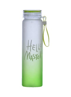 Vacuum Flask Semi Transparent Flask Hello Master Quote Design And Rubber Hand Strip Clear-Yellow 26.5*10.5*4.5cm