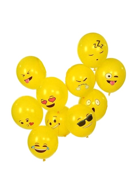 10-Piece Smiley Emoji Party Balloons Set 10.5x8.7x3.7inch
