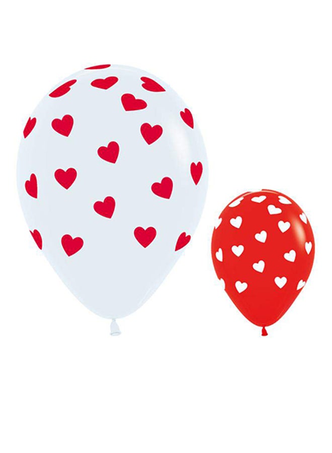 Sempertex 12-Piece All Over Classic Hearts Round Latex Balloon 12inch  - Image 1