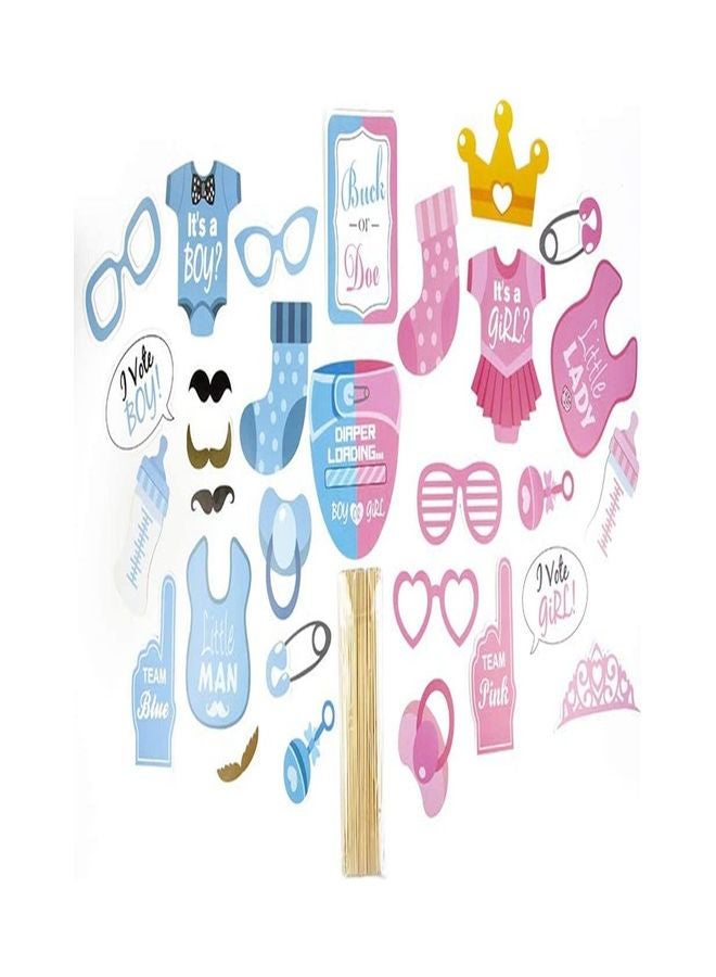 75-Pieces Reveal Party Supplies With Photo Props Premium Baby Shower Decorations Set 36inch - Image 3