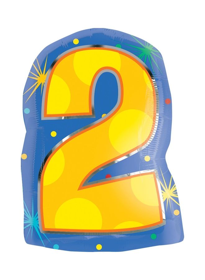أناجرام بالون مزين بطبعة قصاصات ورق ملون ومنقطة بتصميم رقم 2 35x50سم