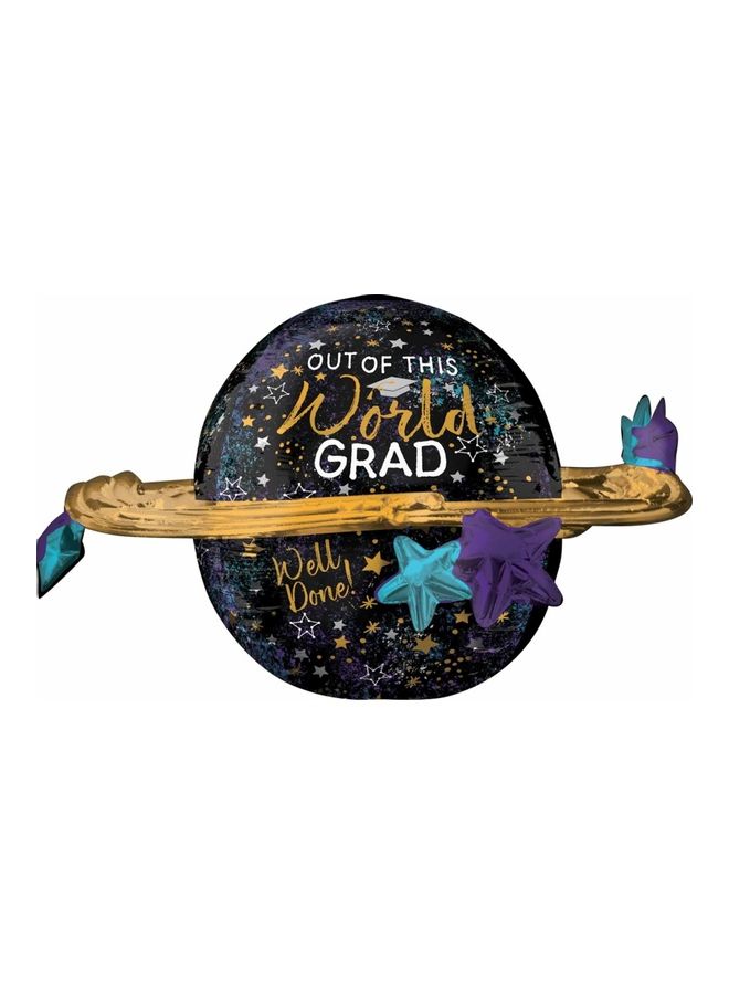 أناجرام بالون بتصميم كبير بطبعة عبارة "Out of this World Grad" 29x20بوصة