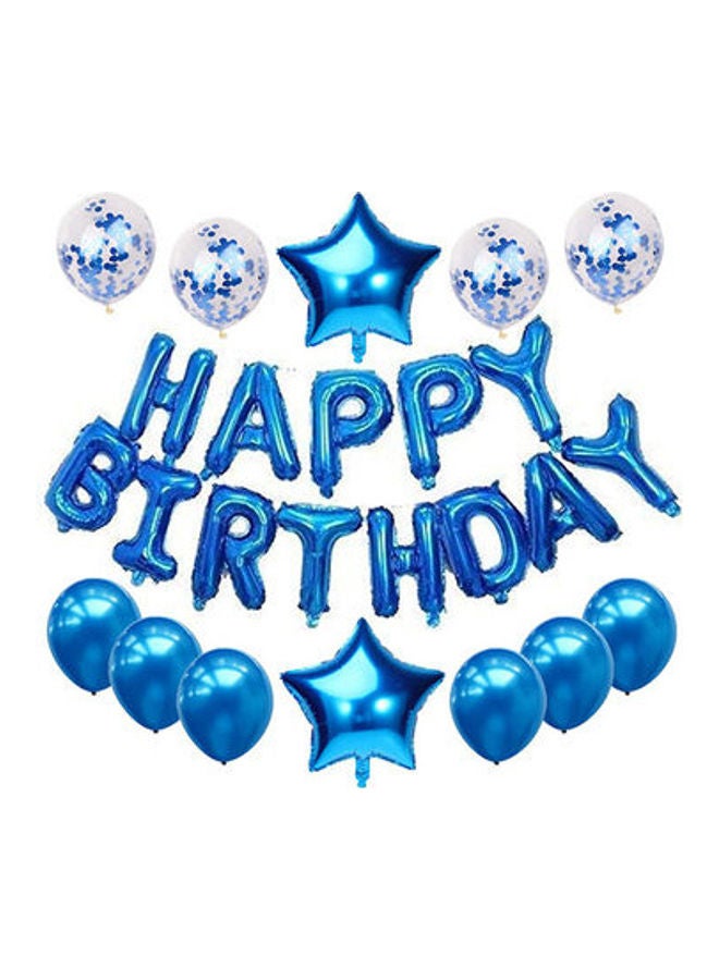 مجموعة بالونات من القصدير قابلة للنفخ بتصميم عبارة "Happy Birthday" مكونة من 25 قطعة 9x7x0.6بوصة