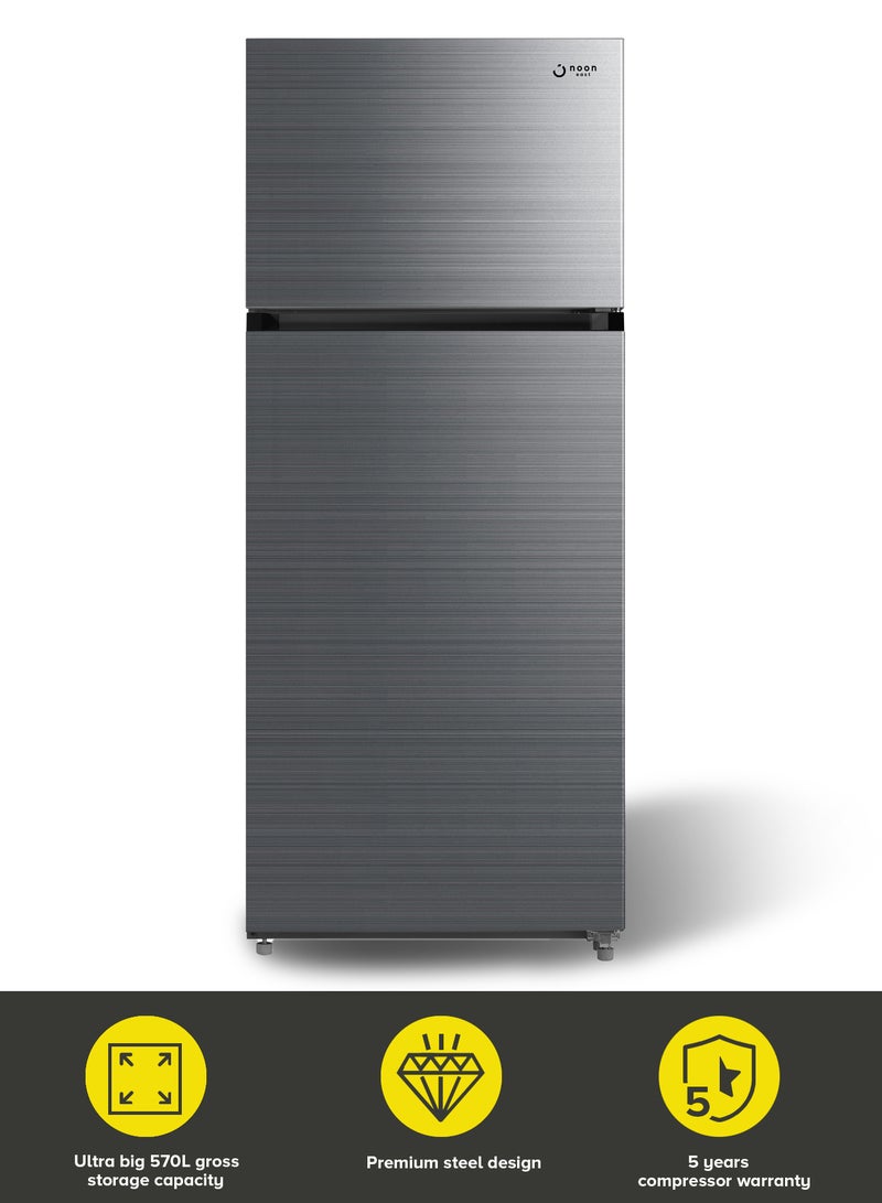 Noon East - Refrigerator Double Door Fridge - (20 Cu. Ft |570 Liter Gross) 535 Liter Inverter Frost Free refrigerator Silver - Image 1