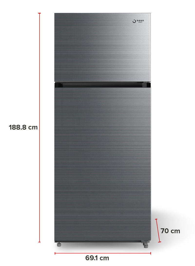 Noon East - Refrigerator Double Door Fridge - (17.5 Cu. Ft |495 L Gross) 463 Liter Inverter Frost Free With In-Built Stablizer Silver refrigerator Silver - Image 1
