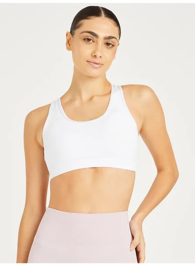 Closet By Styli Open Back Multi Strap Sports Bra White