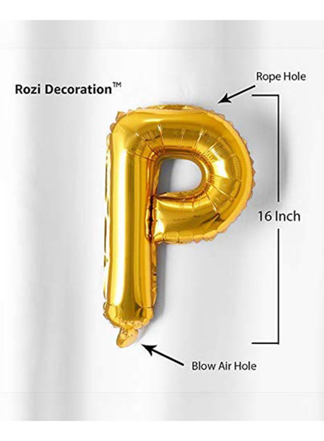 Goldedge Alphabet P Shaped Foil Balloon 15x15x5cm - Image 2