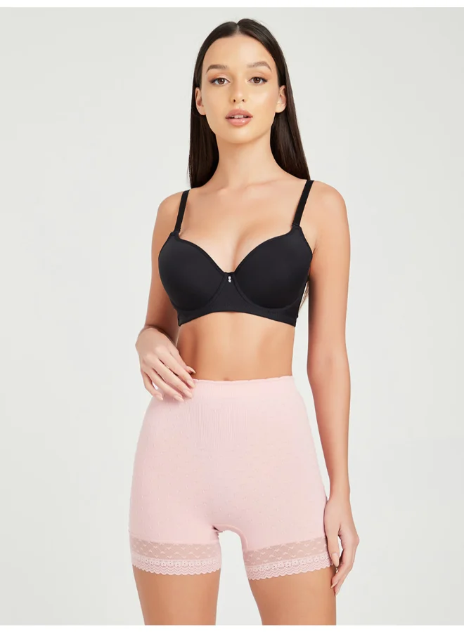 Closet By Styli All Over Self Design Mesh Shapewear Pink