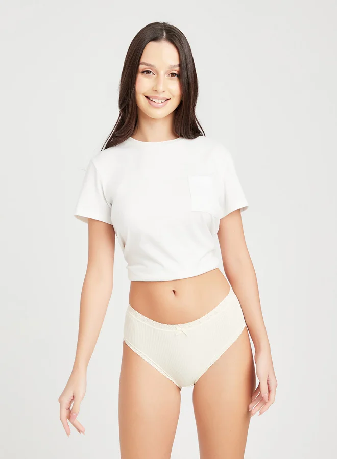 Closet By Styli 4 Pack Lace Waist Trim Briefs Multicolour