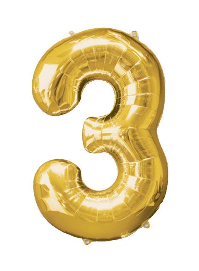 Goldedge Numeric 3 Shape Helium Party Balloon 32inch 
