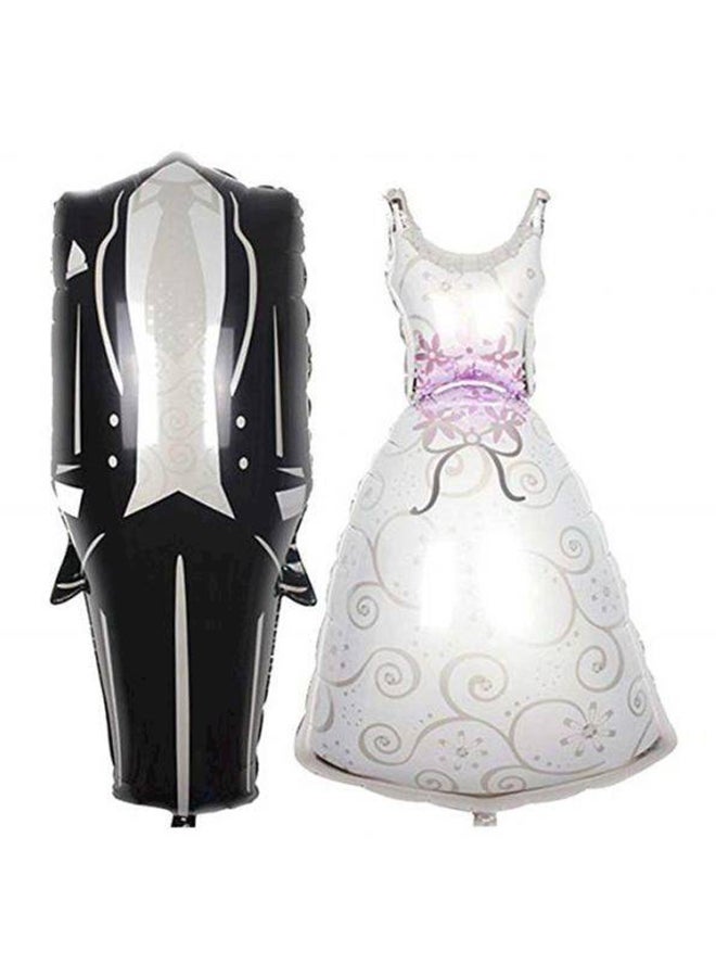 2-Piece Groom Bride Wedding Party Balloon Set 19x40inch - Image 1