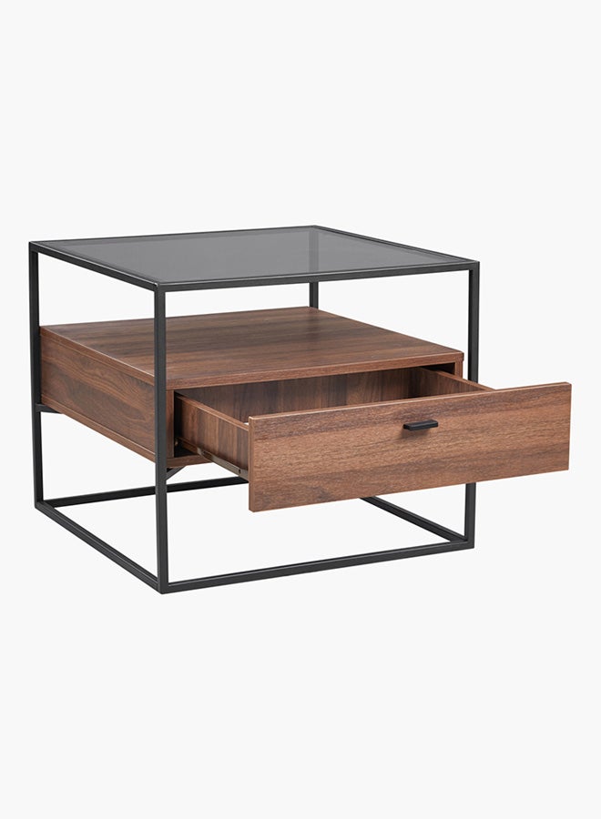 Home Box - Ruby End Table With Glass Top Brown/Black - Image 1