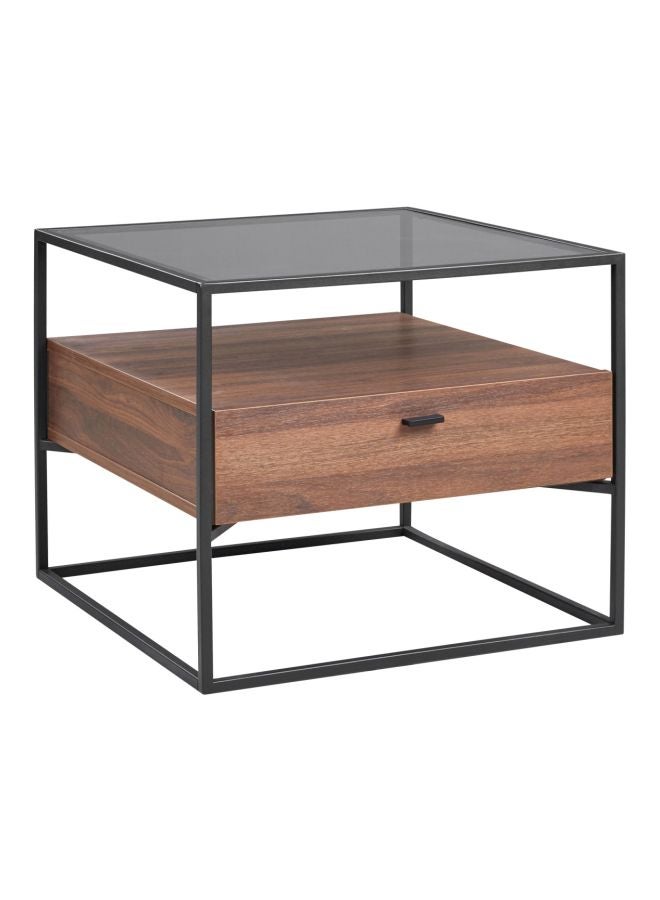 Home Box - Ruby End Table With Glass Top Brown/Black - Image 1