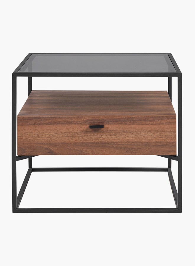 Home Box - Ruby End Table With Glass Top Brown/Black - Image 1