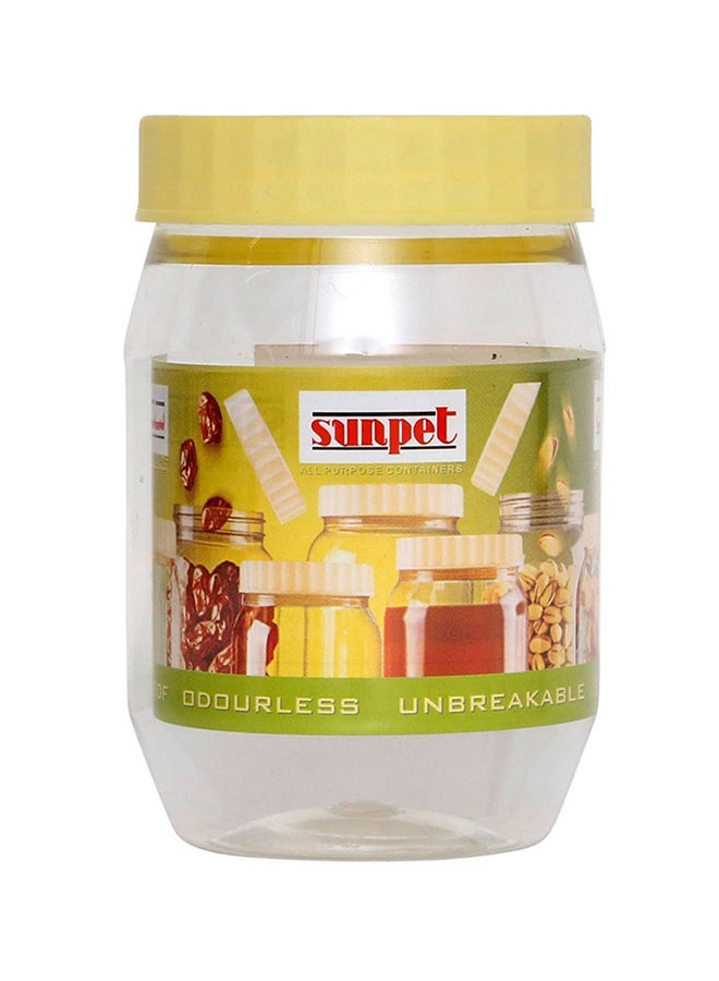 Sunpet - 6-Piece Multipurpose Plastic Jar Container With Lid Set Clear/Yellow 300ml - Image 1