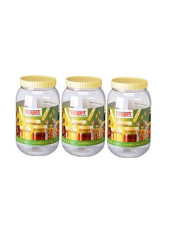 Sunpet 3-Piece Plastic Container Set Clear/Yellow 1500ml  - Image 1