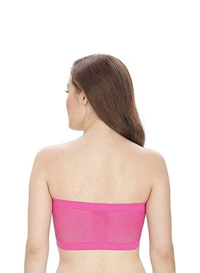 Glamroot - Women's Non Padded Seamless Strapless Tube Bra Pink - Image 1