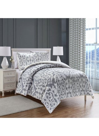 3-Piece Comforter Set Fur Light/Dark Grey 270x240cm - v1644134273/N52536689A_1