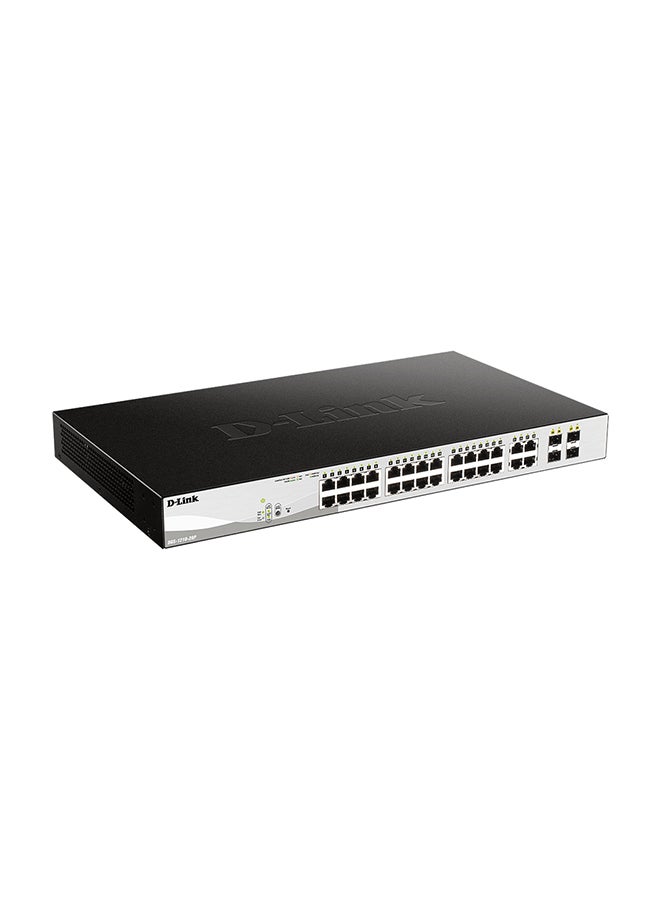 D-Link DGS-1210-28P 28-Port Gigabit Smart Managed PoE Switch, 24*10/100/1000BASE-T PoE ports, 4*Gigabit RJ45/SFP Combo ports, Extensive Management and Layer 2 Features, L2+ Static Routing | DGS-1210-28P Black - Image 2