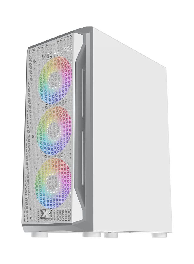 Xigmatek - Gaming X Arctic Case, ATX Mid-Tower Computer Case (ATX, U3x1+U2x2, Metal FP & Left TG, 4PCS X20A Arctic Fan & LED Switch ARGB Fan PCB) White - Image 1