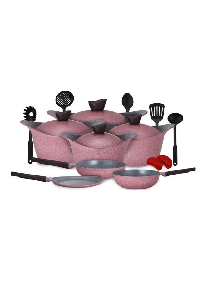 LAHOYA 18-Piece Cookware Set Pink 28cm - Image 1