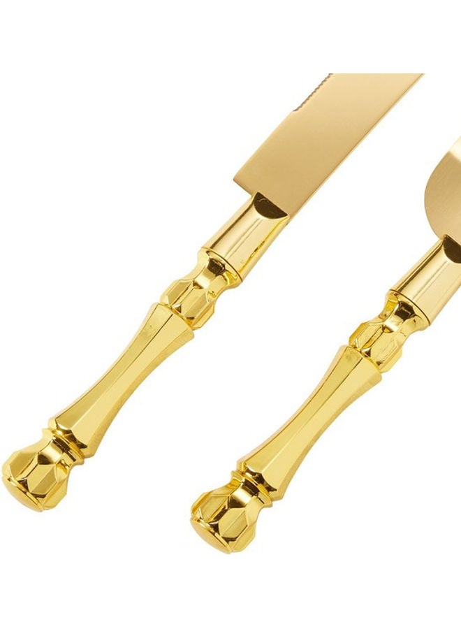 Cake Knife And Cake Server Gold 15cm - v1644146994/N52538714A_2