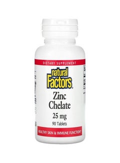 natural Factors Zinc Chelate 25mg Dietary Supplement - 90 Tablets  - Image 1