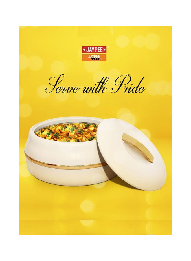 JAYPEE 2-Piece O Maria Neo Twin Thermoware Casserole Set White with Gold 850Liters - Image 2