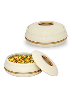 JAYPEE 2-Piece O Maria Neo Twin Thermoware Casserole Set White with Gold 850Liters  - Image 4