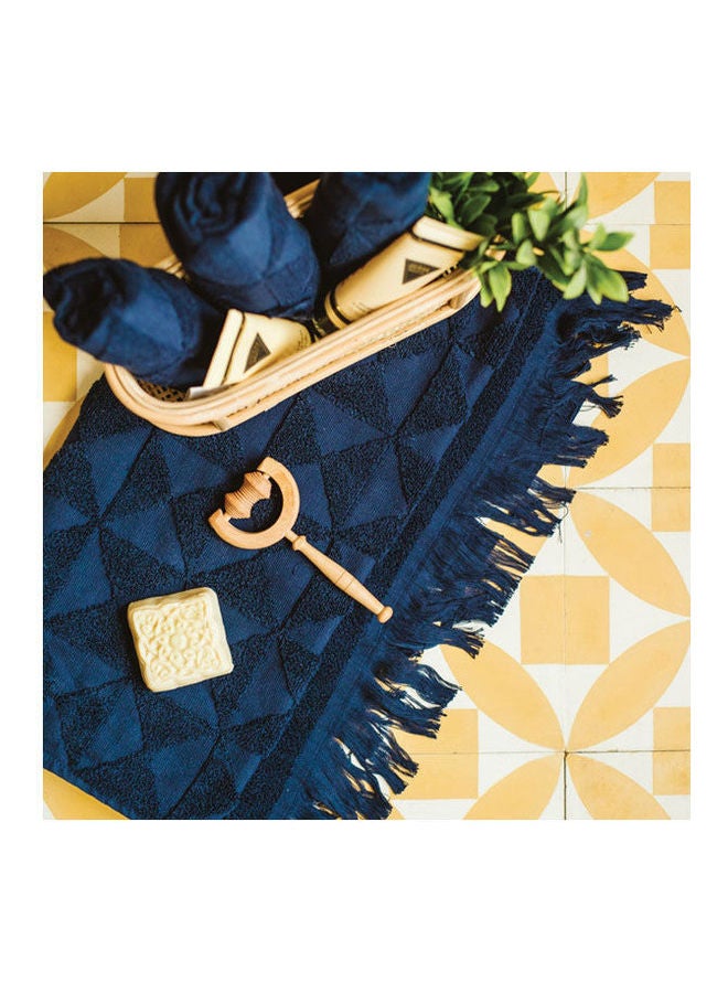 Ariika Granada Hand Towel (Set of 4) Navy Blue 33 x 33cm 