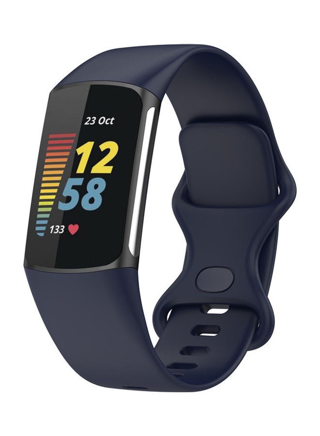 FITME Classic Silicone Band For Fitbit Charge 5 / Charge 6 Navy Blue  - Image 1