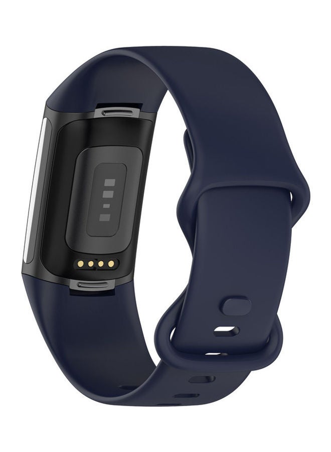 FITME Classic Silicone Band For Fitbit Charge 5 / Charge 6 Navy Blue  - Image 2