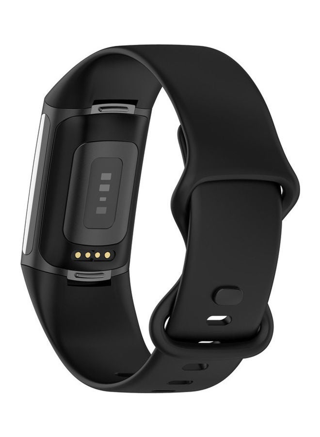 FITME Classic Silicone Band For Fitbit Charge 5 / Charge 6 Black  - Image 2