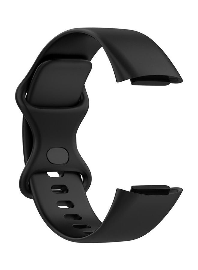 FITME Classic Silicone Band For Fitbit Charge 5 / Charge 6 Black  - Image 4