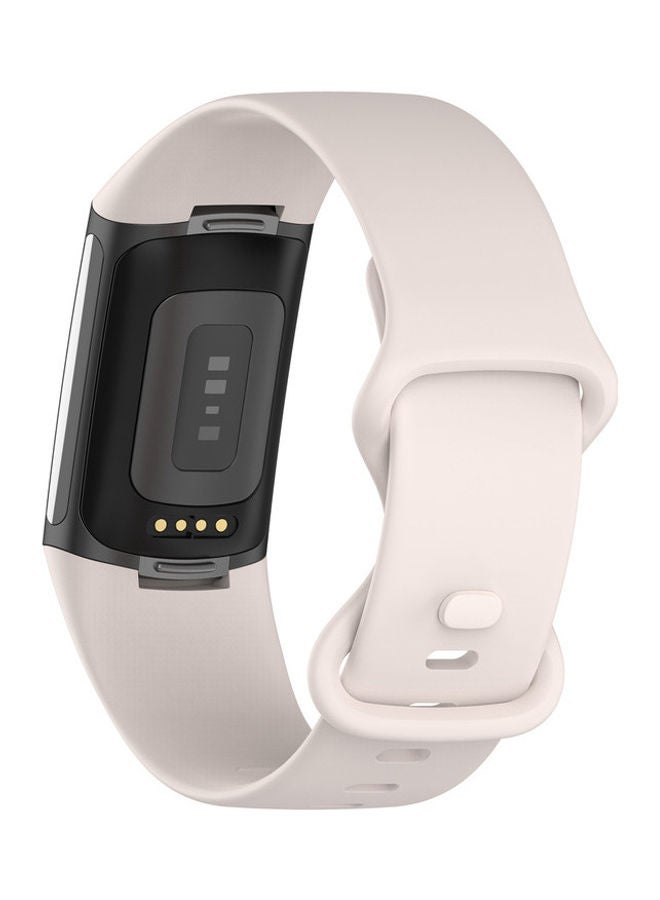 FITME Classic Silicone Band For Fitbit Charge 5 / Charge 6 Beige  - Image 2