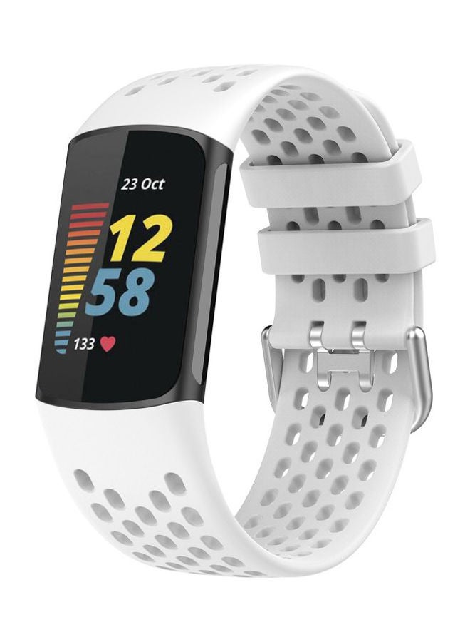 FITME Sport Replacement Band For Fitbit Charge 5 / Charge 6 White - Image 1