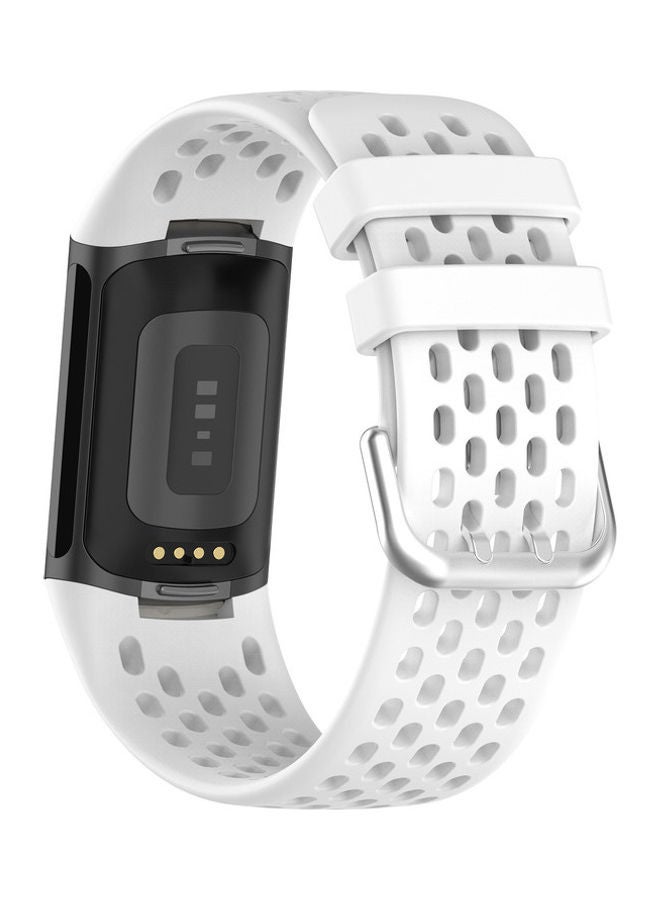 FITME Sport Replacement Band For Fitbit Charge 5 / Charge 6 White - Image 2