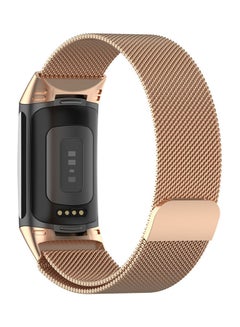 FITME Milanese Band For Fitbit Charge 5 / Charge 6 Rose Gold  - Image 2