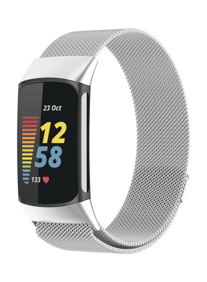 FITME Milanese Band For Fitbit Charge 5 / Charge 6 Silver  - Image 1